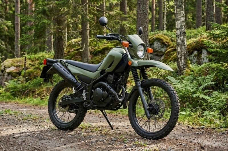 Yamaha XT250 i möjlig färgsättning och miljö