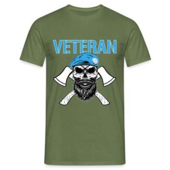 Veteran Dödskalle med FN-basker Tshirt- SoldF